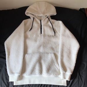 Mens Only & Sons White Fluffy hoodie